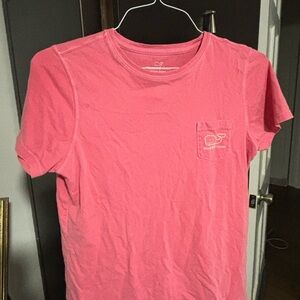 Vineyard Vines Coral Tee with Pocket Logo